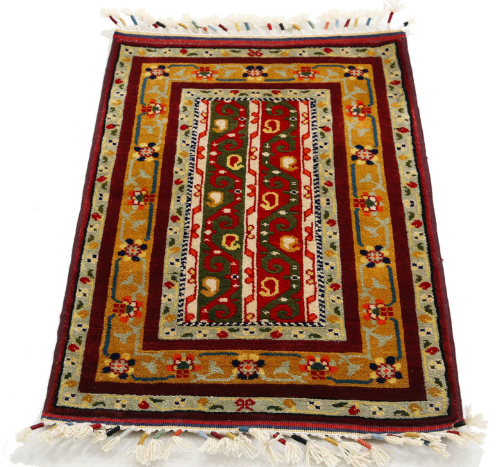Afghan Shaal Rug 2' 1" x 3' 2" Hand-Knotted | No. AT66652