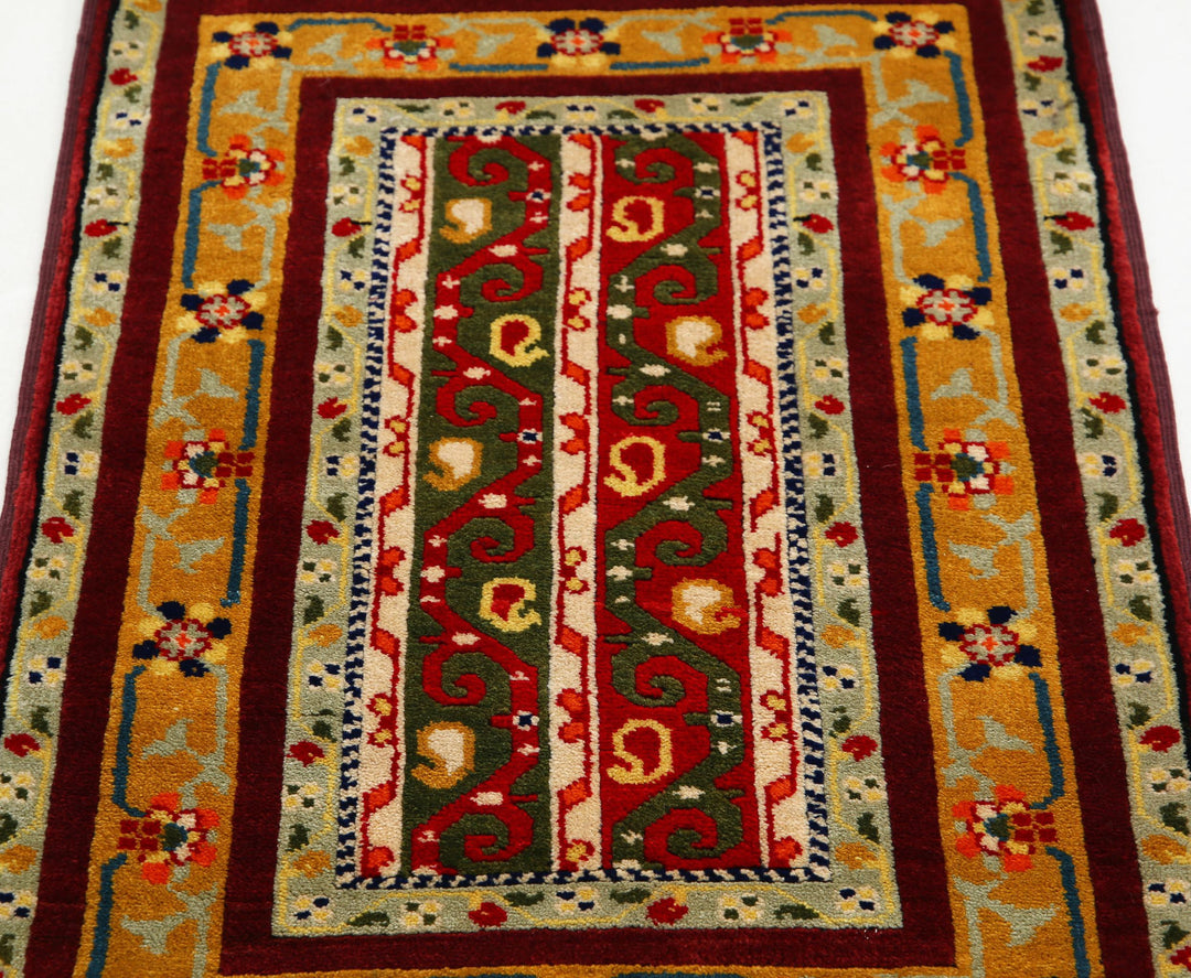 Afghan Shaal Rug 2' 1" x 3' 2" Hand-Knotted | No. AT66652