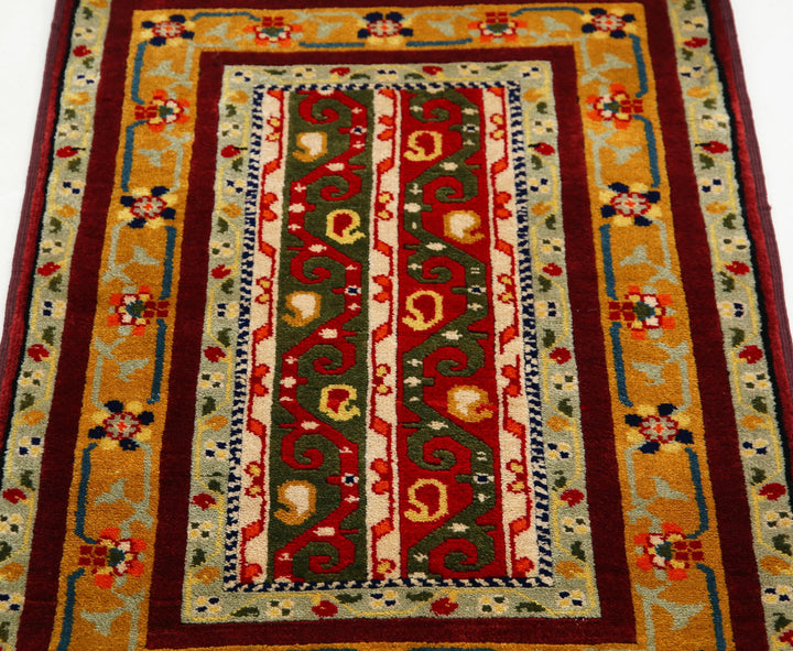 Afghan Shaal Rug 2' 1" x 3' 2" Hand-Knotted | No. AT66652