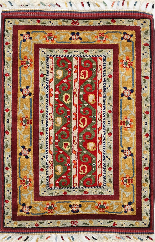 Hand Knotted Shaal Wool Rug 2' 1" x 3' 2" - No. AT66652