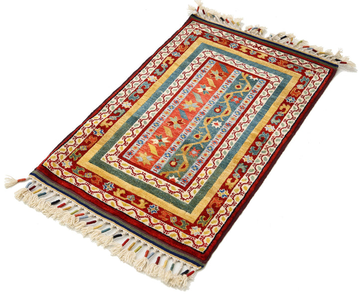 Afghan Shaal Rug 2' 0" x 3' 2" Hand-Knotted | No. AT73666