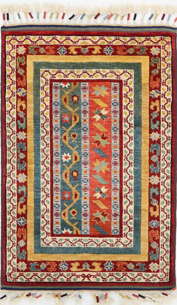 Hand Knotted Shaal Wool Rug 2' 0" x 3' 2" - No. AT73666