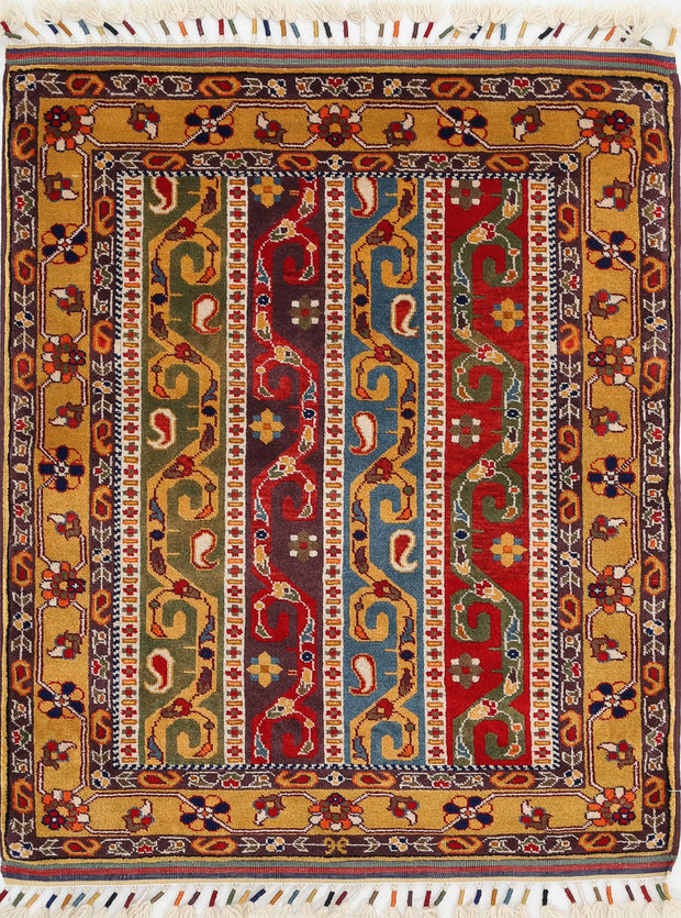 Hand Knotted Shaal Wool Rug 3' 2" x 4' 1" - No. AT79217