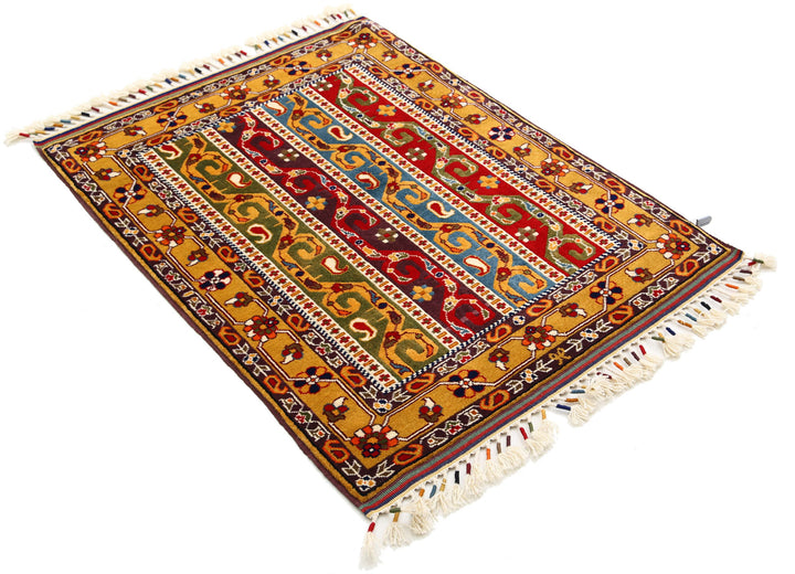 Afghan Shaal Rug 3' 1" x 4' 2" Hand-Knotted | No. AT52428