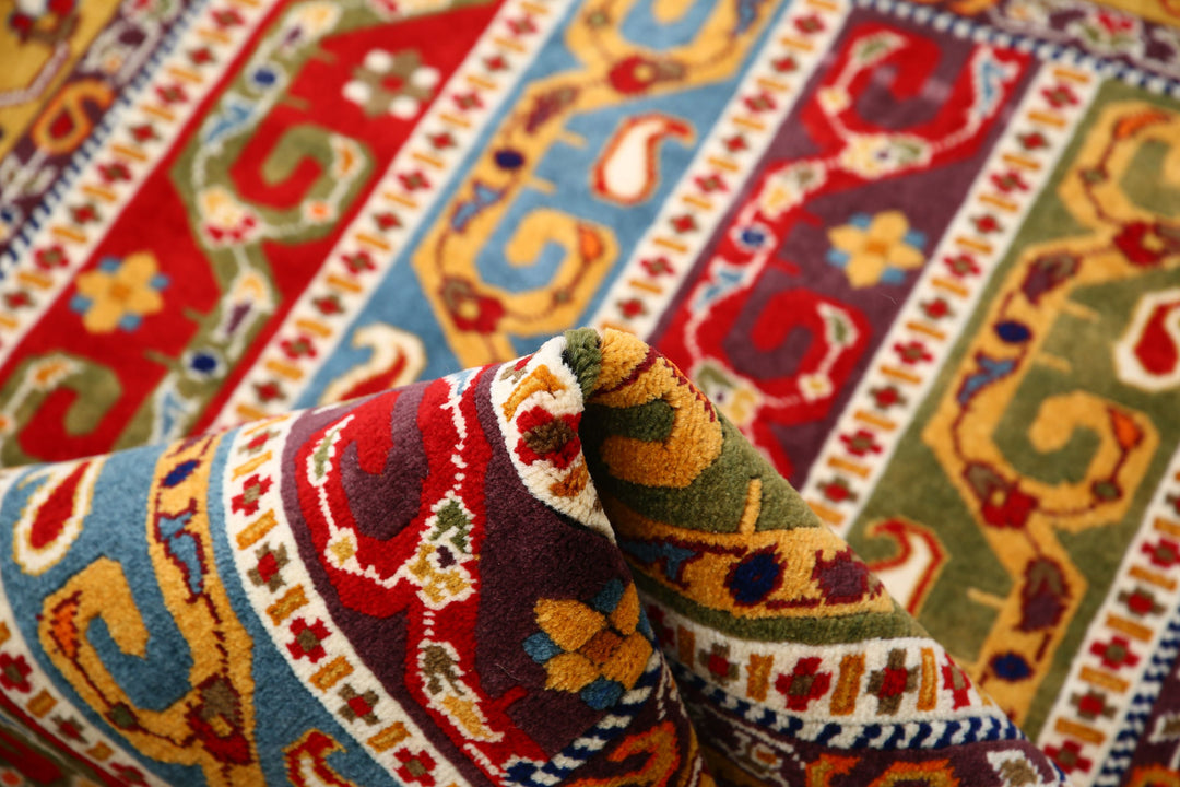 Afghan Shaal Rug 3' 1" x 4' 2" Hand-Knotted | No. AT52428