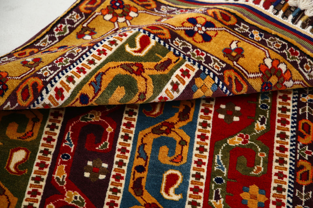 Afghan Shaal Rug 3' 1" x 4' 2" Hand-Knotted | No. AT52428