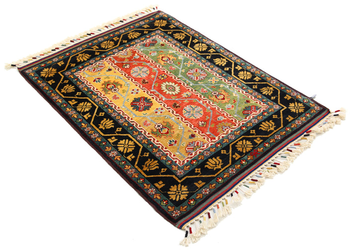 Afghan Shaal Rug 3' 2" x 4' 3" Hand-Knotted | No. AT38106