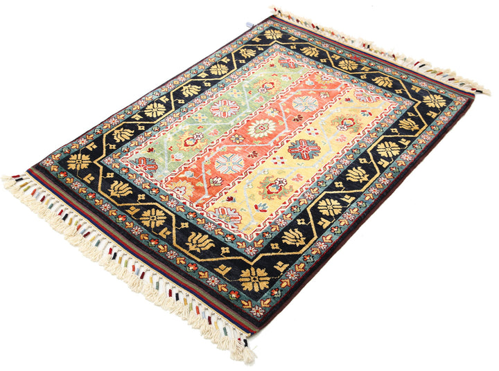 Afghan Shaal Rug 3' 2" x 4' 3" Hand-Knotted | No. AT38106