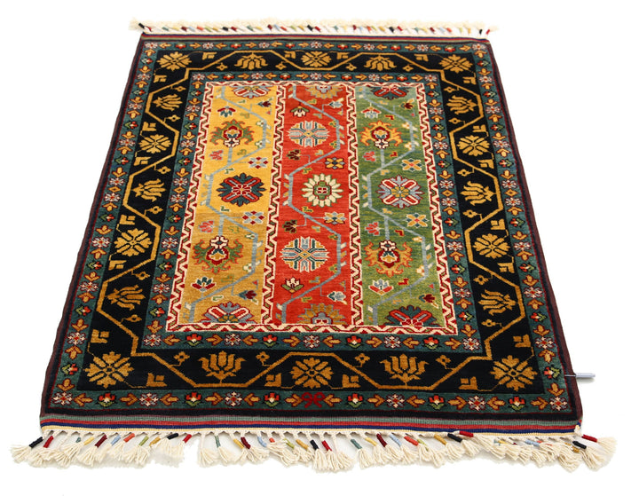 Afghan Shaal Rug 3' 2" x 4' 3" Hand-Knotted | No. AT38106