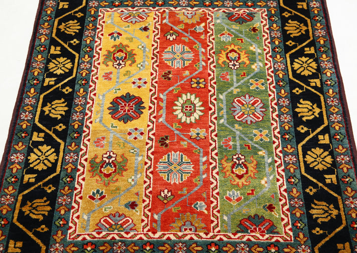 Afghan Shaal Rug 3' 2" x 4' 3" Hand-Knotted | No. AT38106