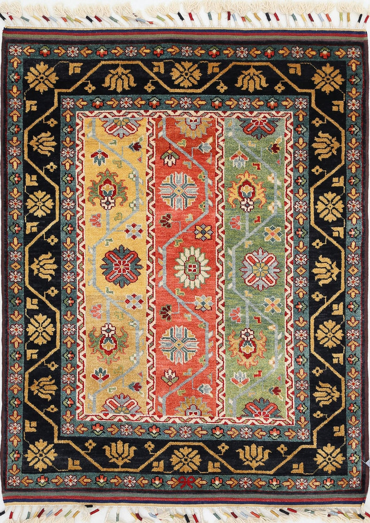 Afghan Shaal Rug 3' 2" x 4' 3" Hand-Knotted | No. AT38106