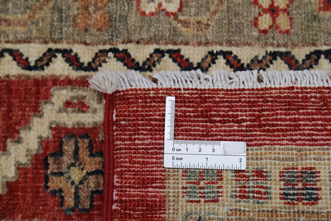 Red Afghan Oriental Rug 8' 11" x 11' 10" Hand-Knotted | No. AT64811
