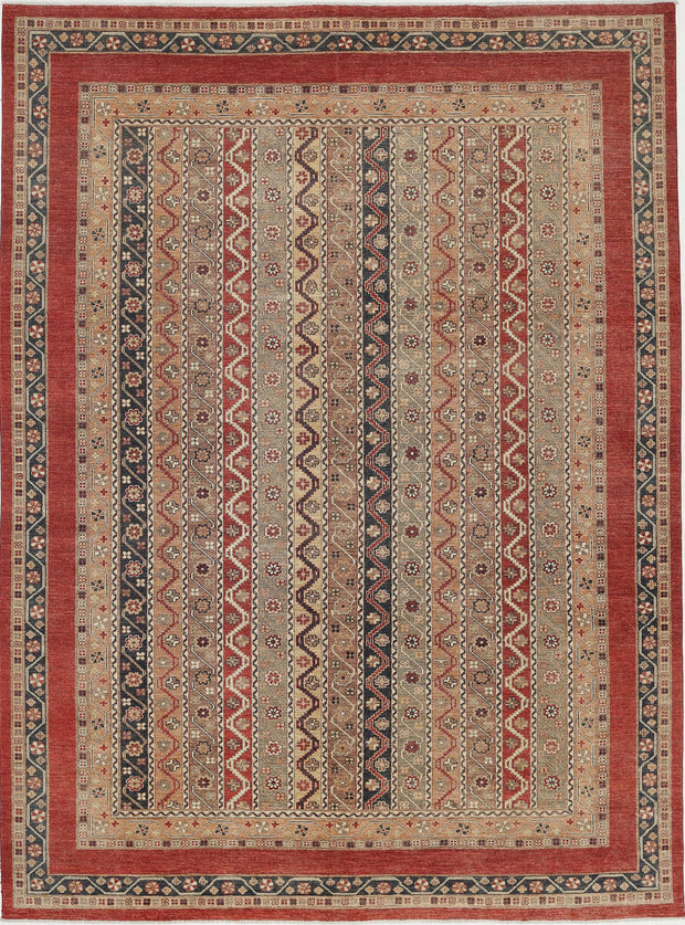 Hand Knotted Shaal Wool Rug 8' 11" x 11' 10" - No. AT64811
