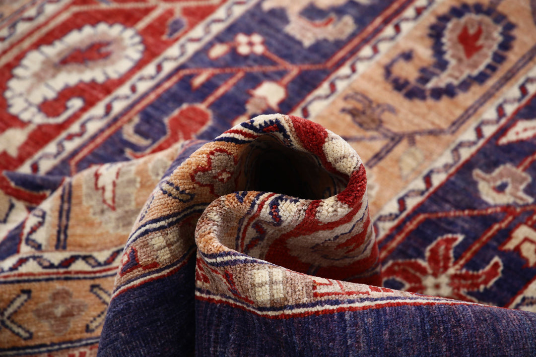 Purple Afghan Oriental Rug 5' 8" x 9' 2" Hand-Knotted | No. AT24455