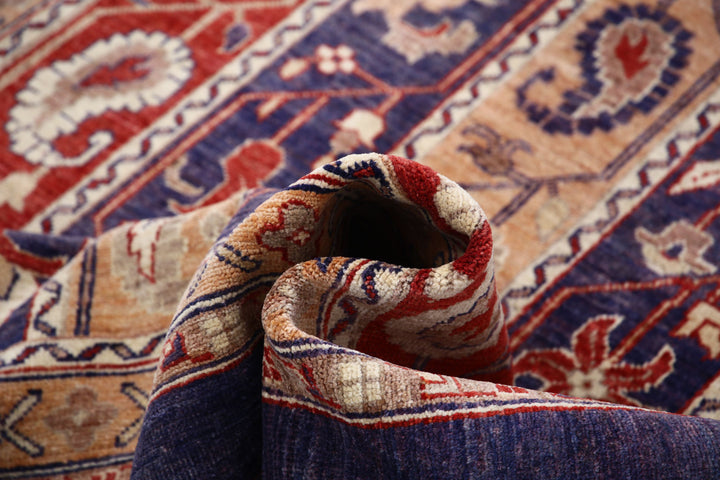 Purple Afghan Oriental Rug 5' 8" x 9' 2" Hand-Knotted | No. AT24455