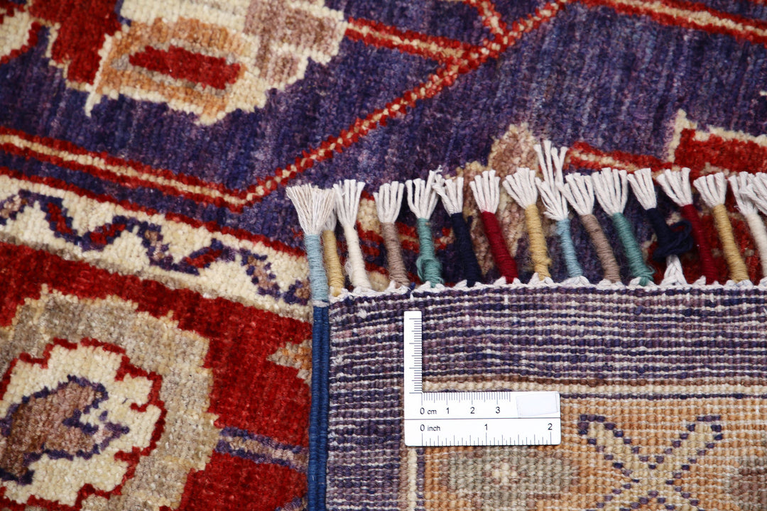 Purple Afghan Oriental Rug 5' 8" x 9' 2" Hand-Knotted | No. AT24455