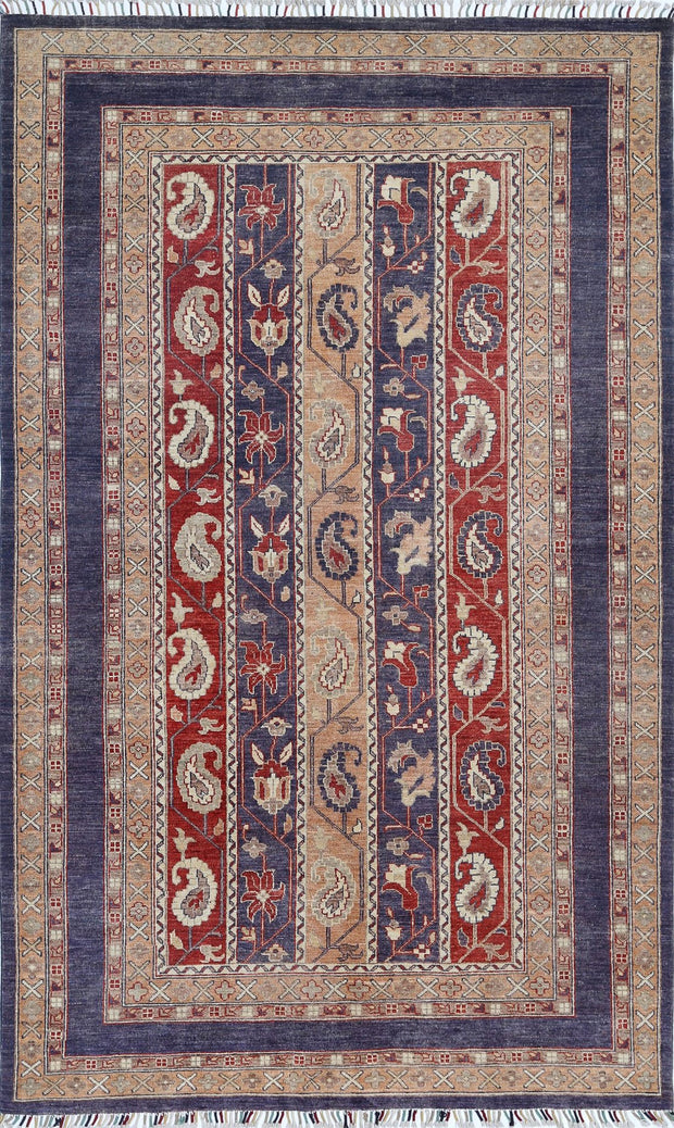 Hand Knotted Shaal Wool Rug 5' 8" x 9' 2" - No. AT14077