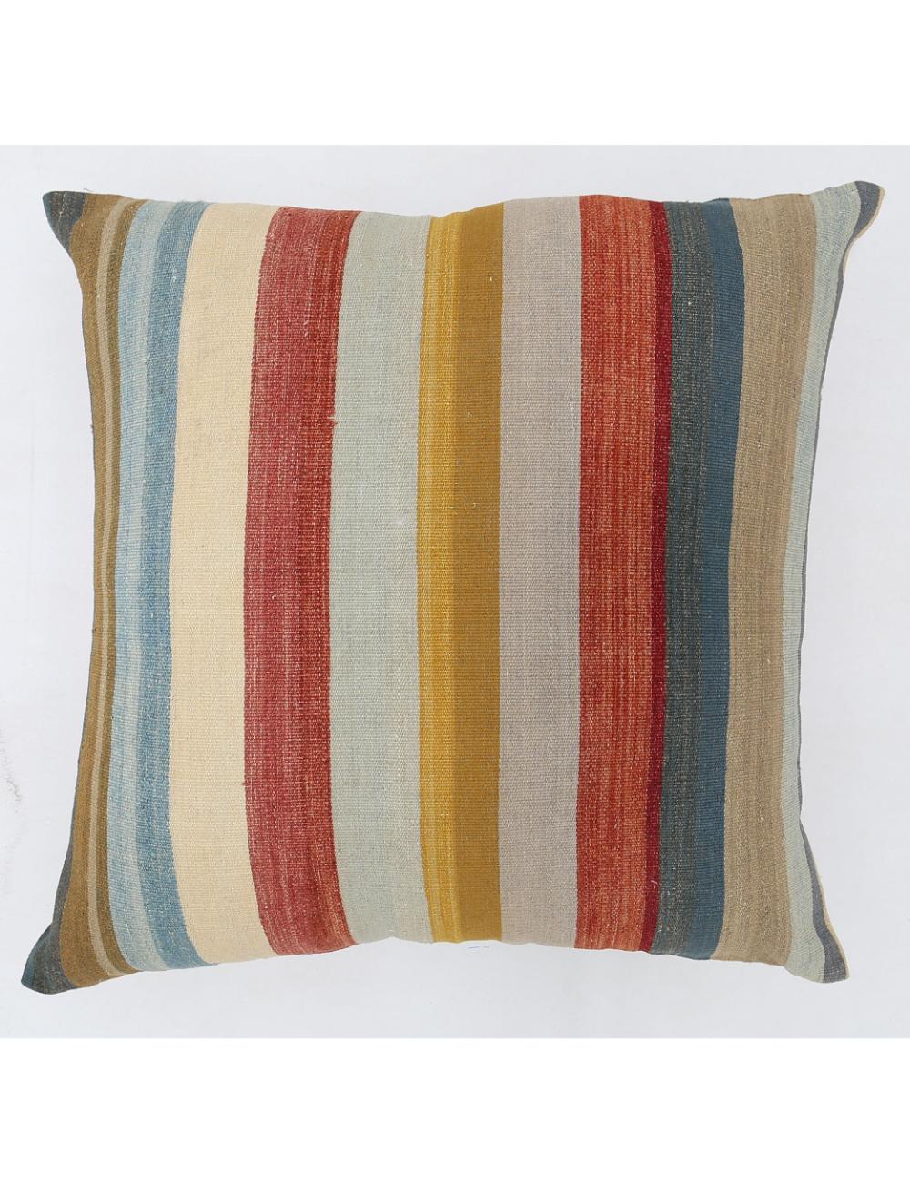 Afghan Modern Stripe Pillow 3' 0" x 3' 0" Hand-Woven