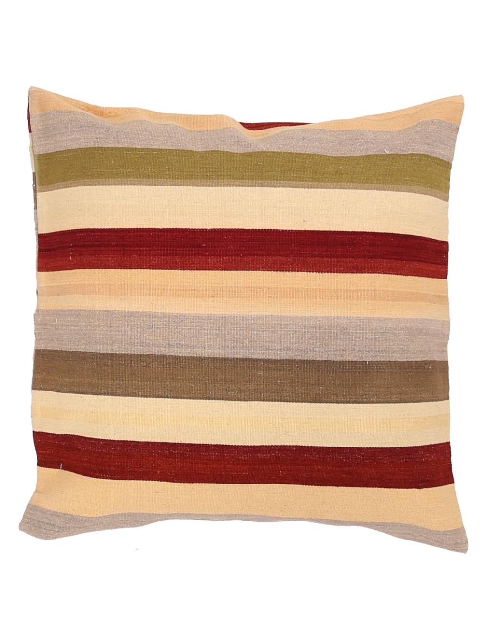 Hand Woven Modern Stripe Wool Pillow 3' 0" x 3' 0" - No. AT34784