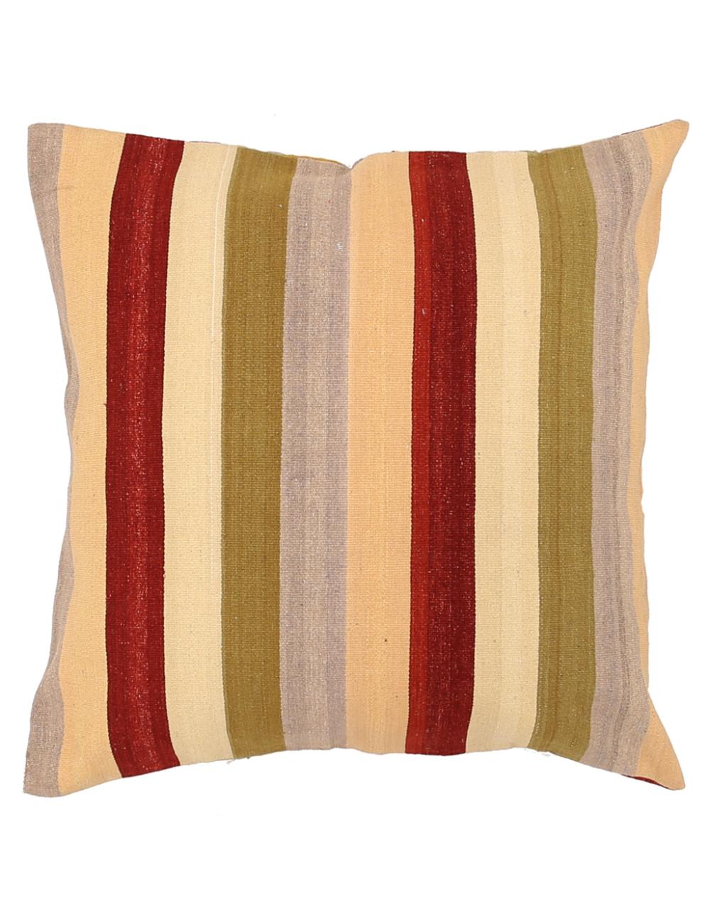Hand Woven Modern Stripe Wool Pillow 3' 0" x 3' 0" - No. AT28558