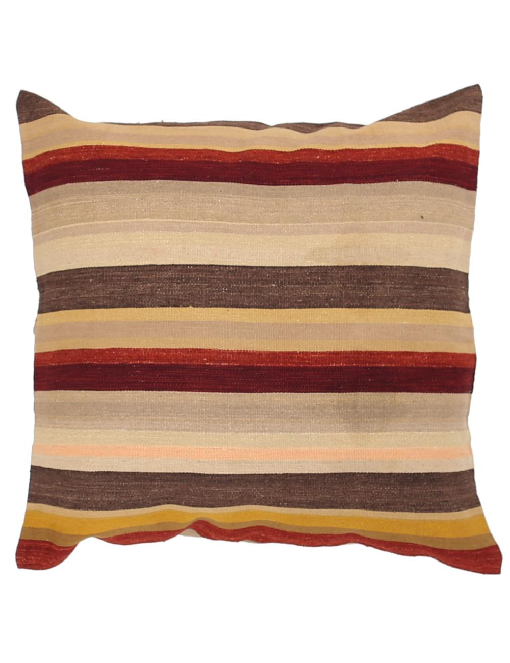 Hand Woven Modern Stripe Wool Pillow 3' 0" x 3' 0" - No. AT23108