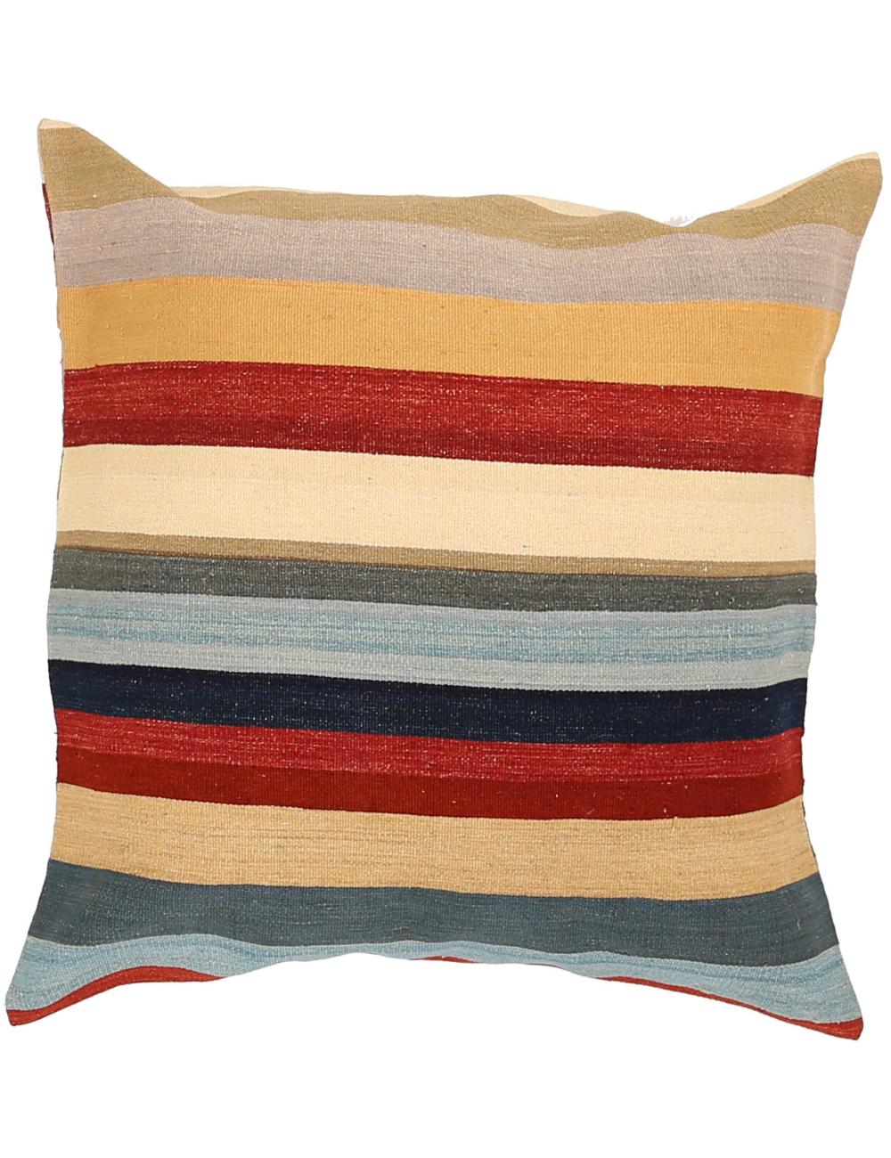 Hand Woven Modern Stripe Wool Pillow 3' 0" x 3' 0" - No. AT23545
