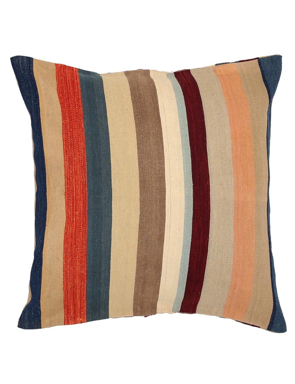 Hand Woven Modern Stripe Wool Pillow 3' 0" x 3' 0" - No. AT40155