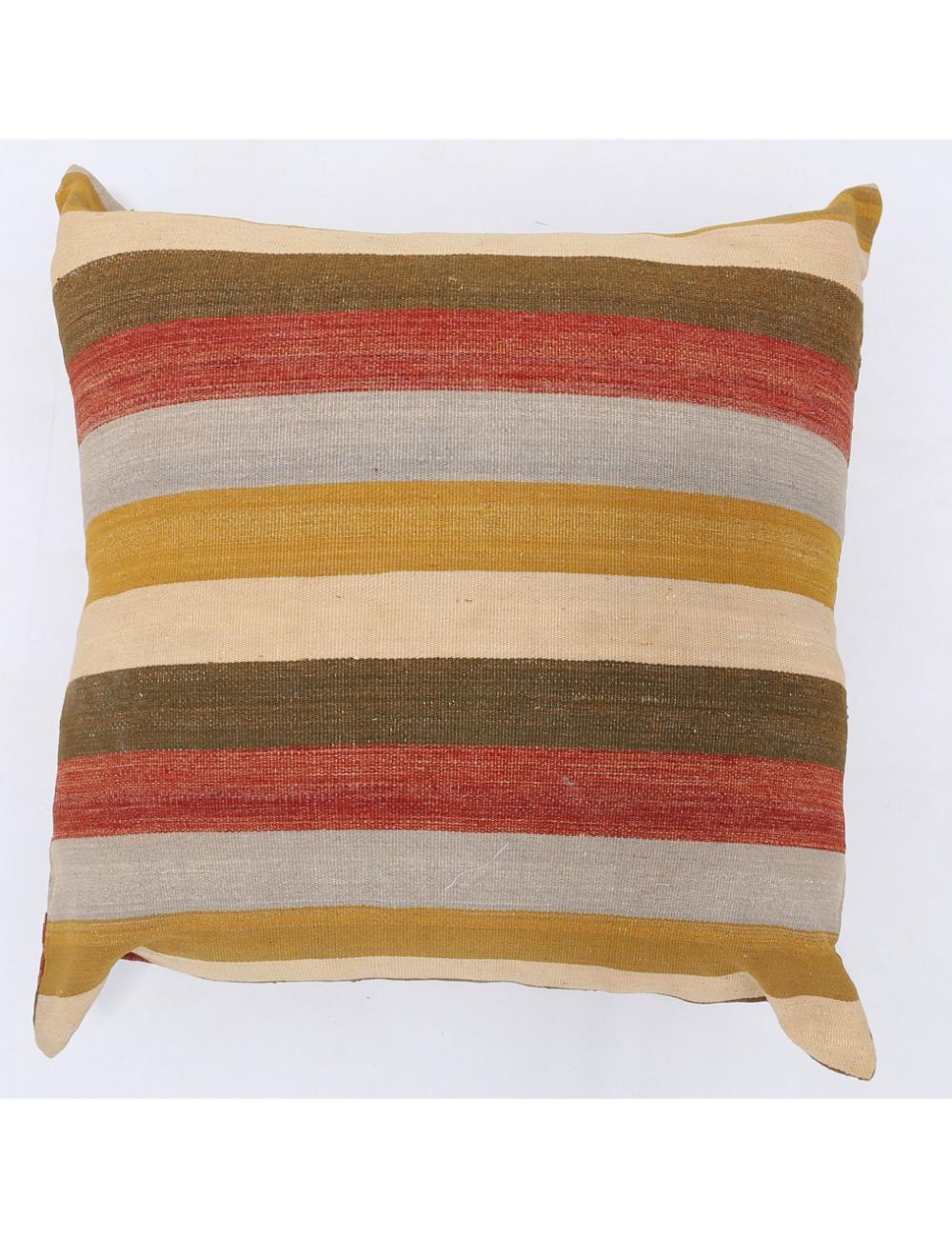 Afghan Modern Stripe Pillow 3' 0" x 3' 0" Hand-Woven