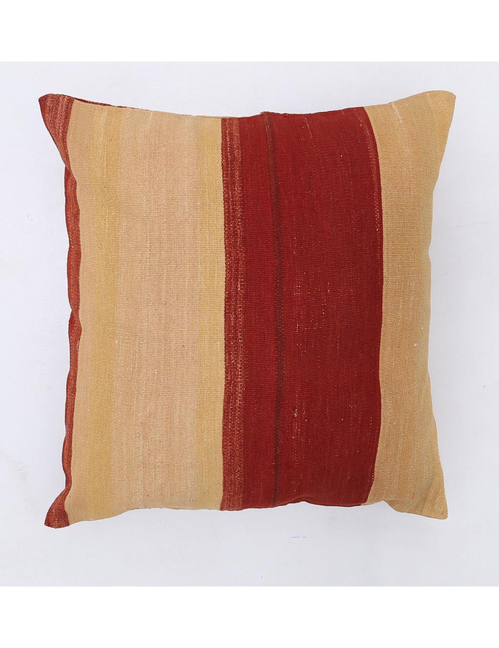 Afghan Modern Stripe Pillow 2' 5" x 2' 5" Hand-Woven