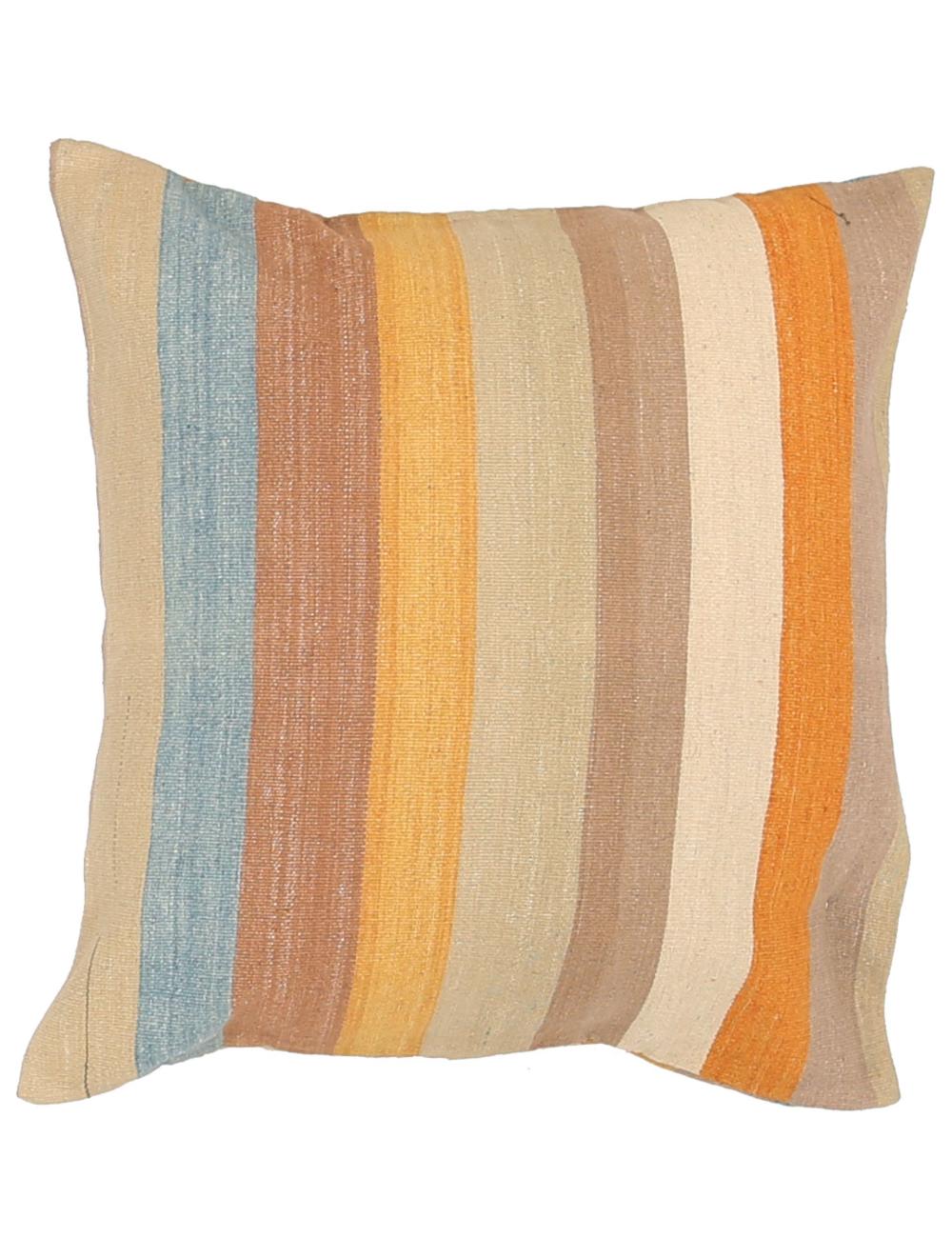 Hand Woven Modern Stripe Wool Pillow 2' 5" x 2' 5" - No. AT32205