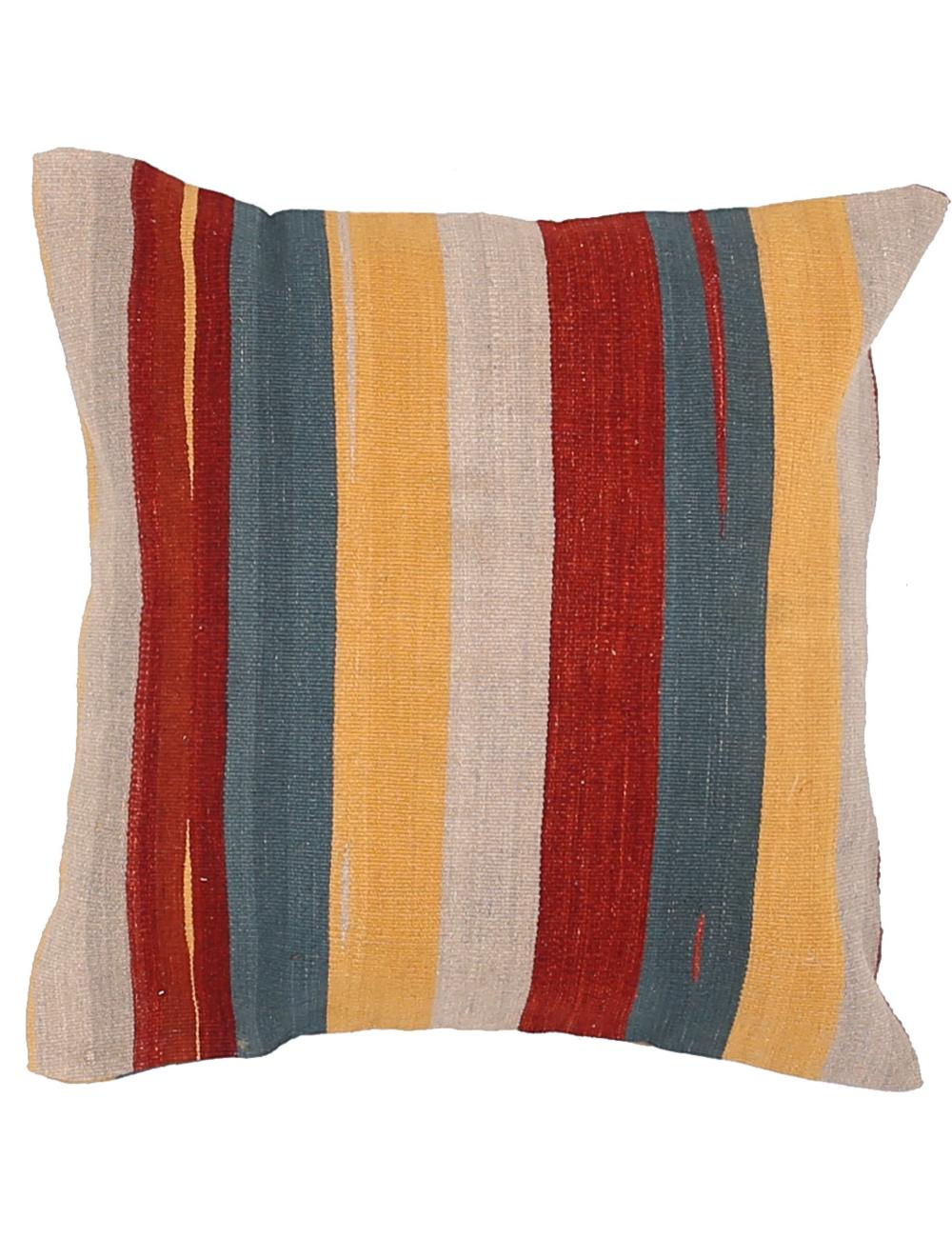 Hand Woven Modern Stripe Wool Pillow 2' 5" x 2' 5" - No. AT26408