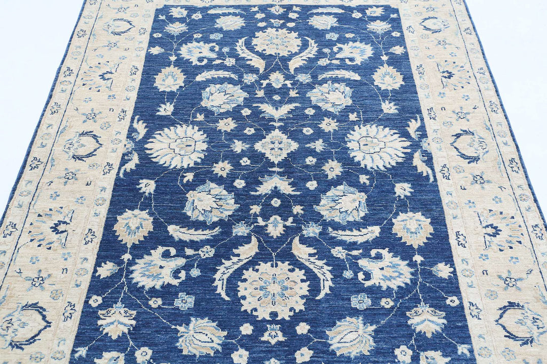 Afghan Ziegler Sultanabad Rug 4' 9" x 6' 7" Hand-Knotted | No. AT33095