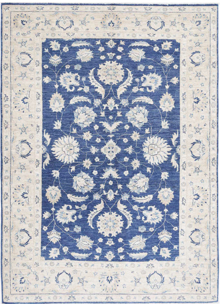 Afghan Ziegler Sultanabad Rug 4' 9" x 6' 7" Hand-Knotted