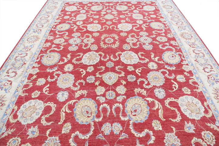 Afghan Ziegler Sultanabad Rug 8' 10" x 12' 0" Hand-Knotted | No. AT48353