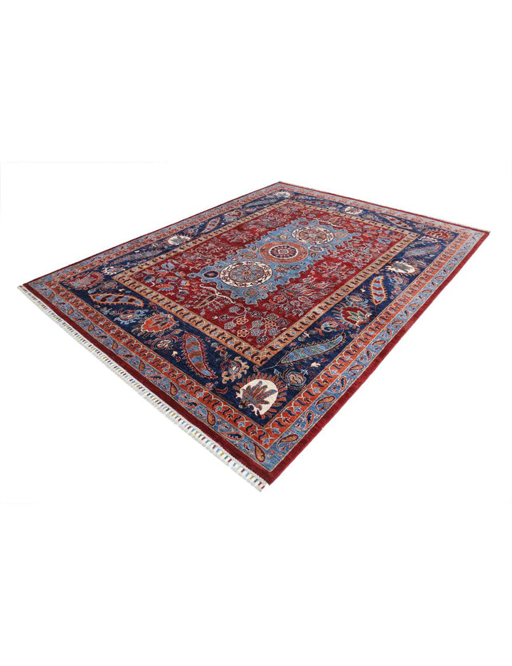 Afghan Suzani Sultani Rug 8' 2" x 10' 5" Hand-Knotted | No. AT35027