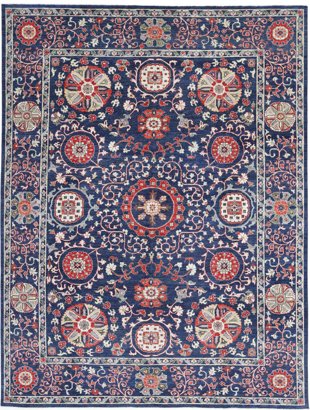 Hand Knotted Ziegler Suzani Wool Rug 8' 10" x 11' 10" - No. AT17405
