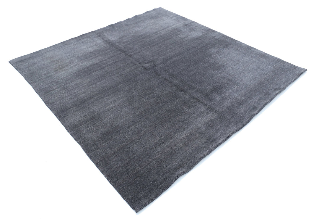 Charcoal Afghan Oriental Rug 6' 6" x 6' 6" Hand-Knotted | No. AT12557