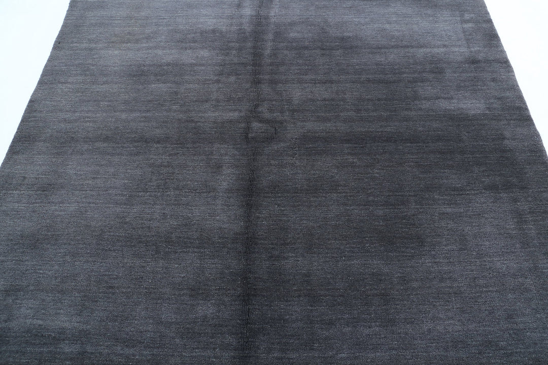 Charcoal Afghan Oriental Rug 6' 6" x 6' 6" Hand-Knotted | No. AT12557