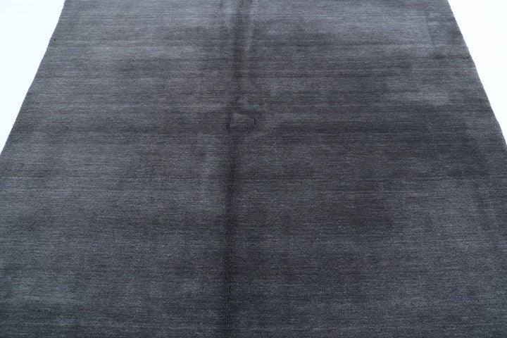Charcoal Afghan Oriental Rug 6' 6" x 6' 6" Hand-Knotted | No. AT12557