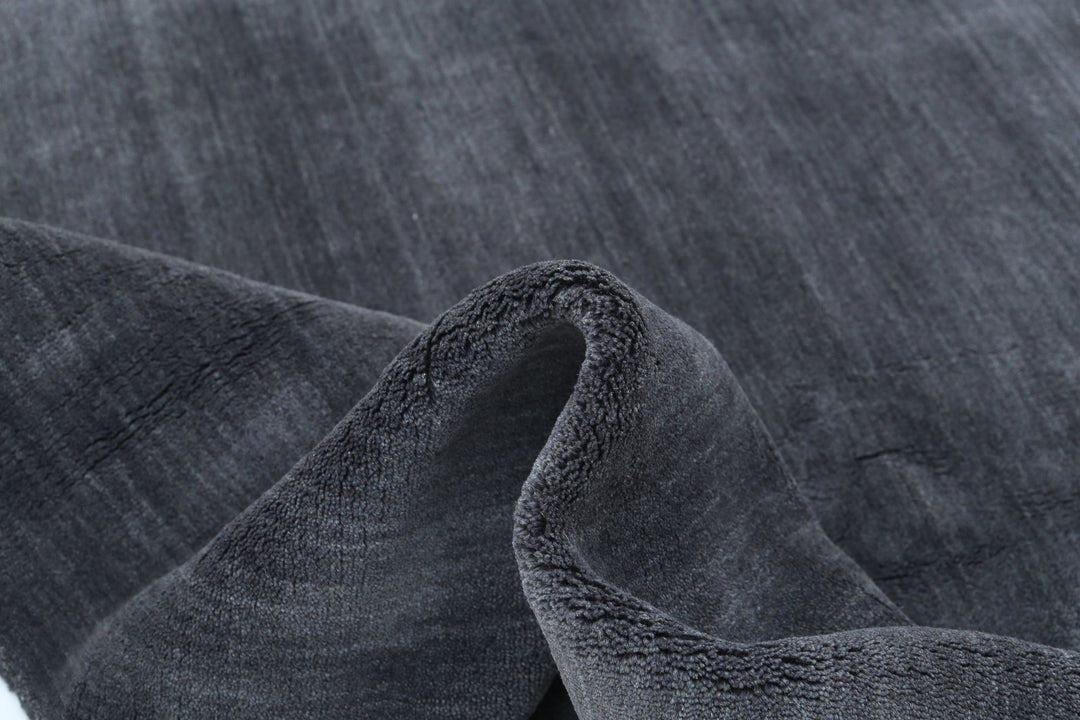 Charcoal Afghan Oriental Rug 6' 6" x 6' 6" Hand-Knotted | No. AT12557