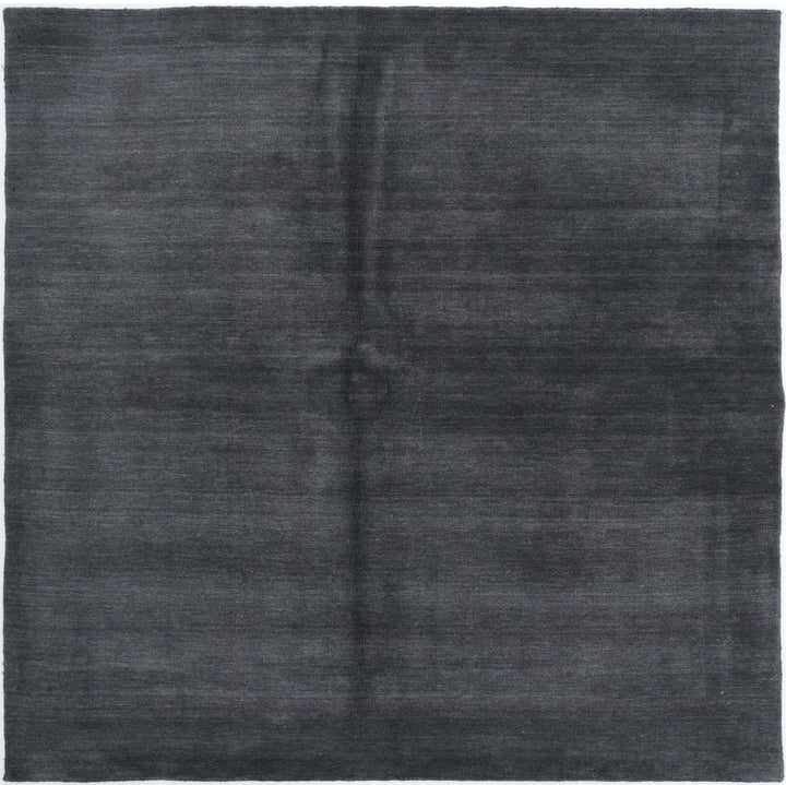 Charcoal Afghan Oriental Rug 6' 6" x 6' 6" Hand-Knotted