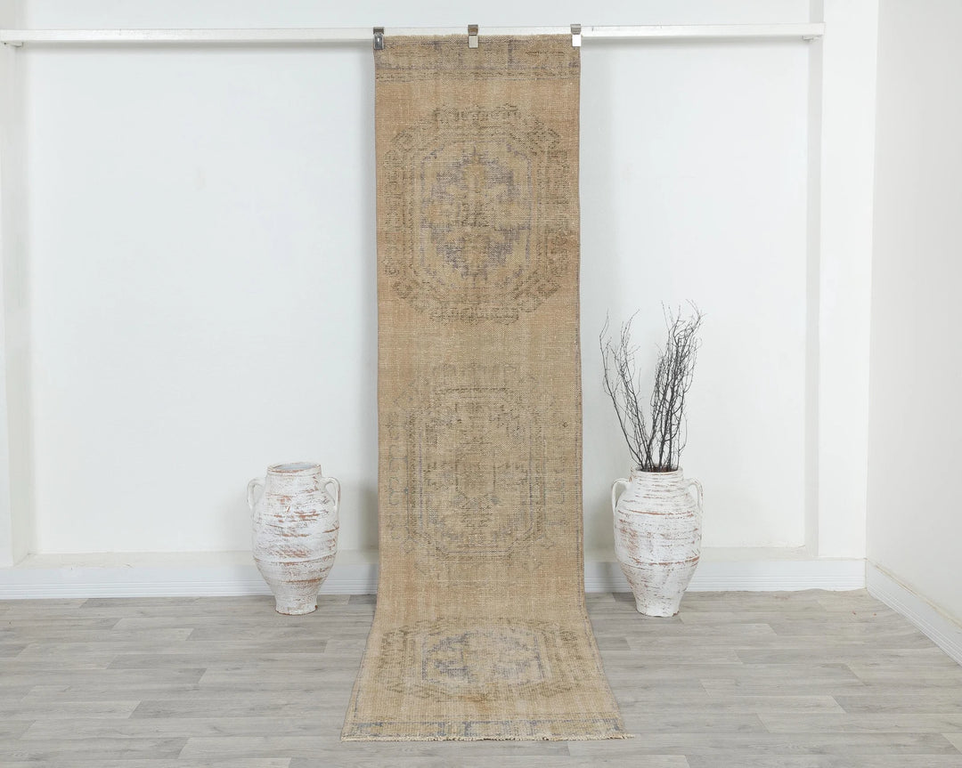 Multicolor Turkish Oushak Rug 2'6" x 10'2" Hand-Knotted
