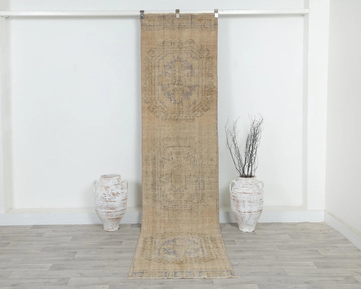 Multicolor Turkish Oushak Rug 2'6" x 10'2" Hand-Knotted