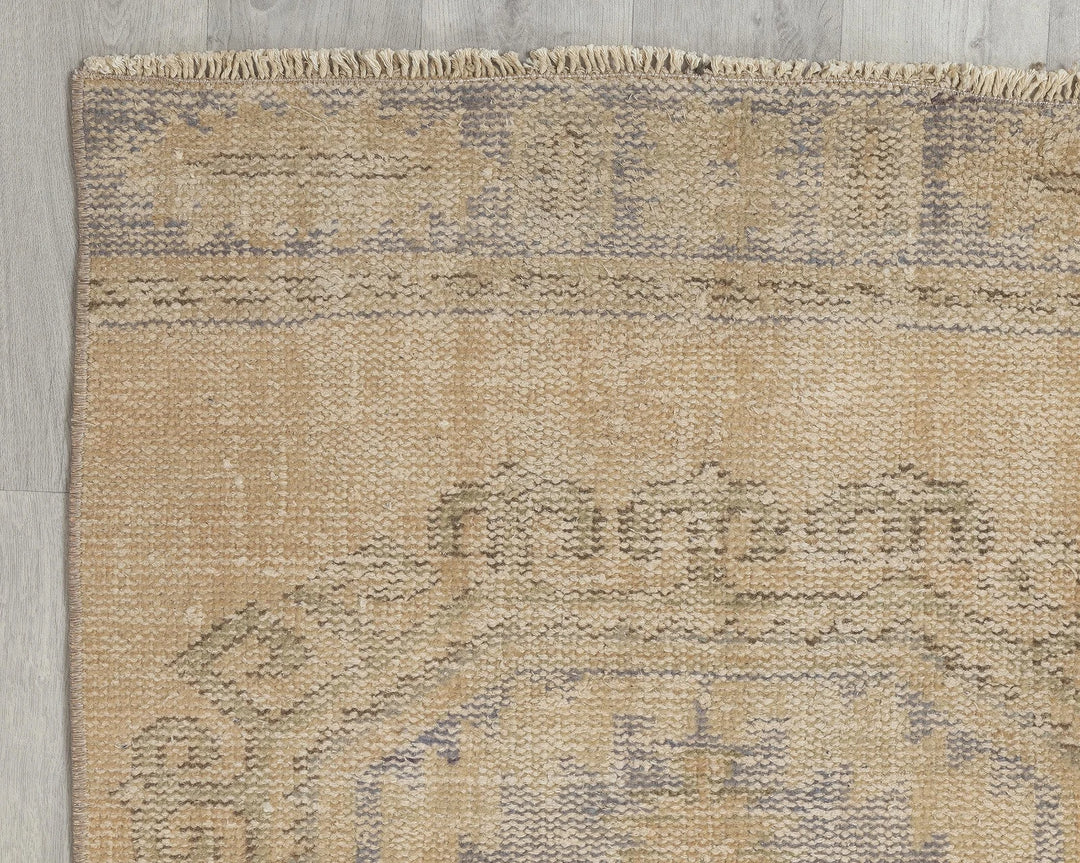 Multicolor Turkish Oushak Rug 2'6" x 10'2" Hand-Knotted border