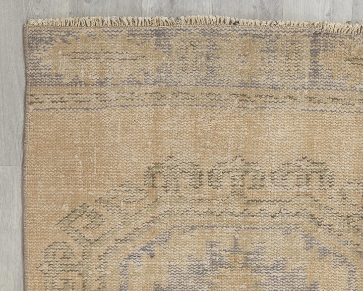 Multicolor Turkish Oushak Rug 2'6" x 10'2" Hand-Knotted border