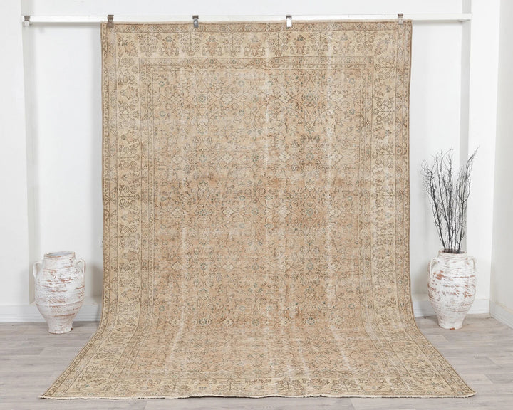 Multicolor Turkish Oushak Rug 7' 1" x 10' 2" Hand-Knotted | No. VR10203
