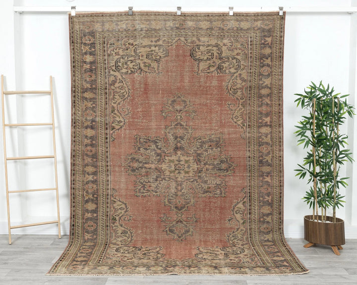 Multicolor Turkish Oushak Rug 6' 5" x 9' Hand-Knotted | No. VR10227