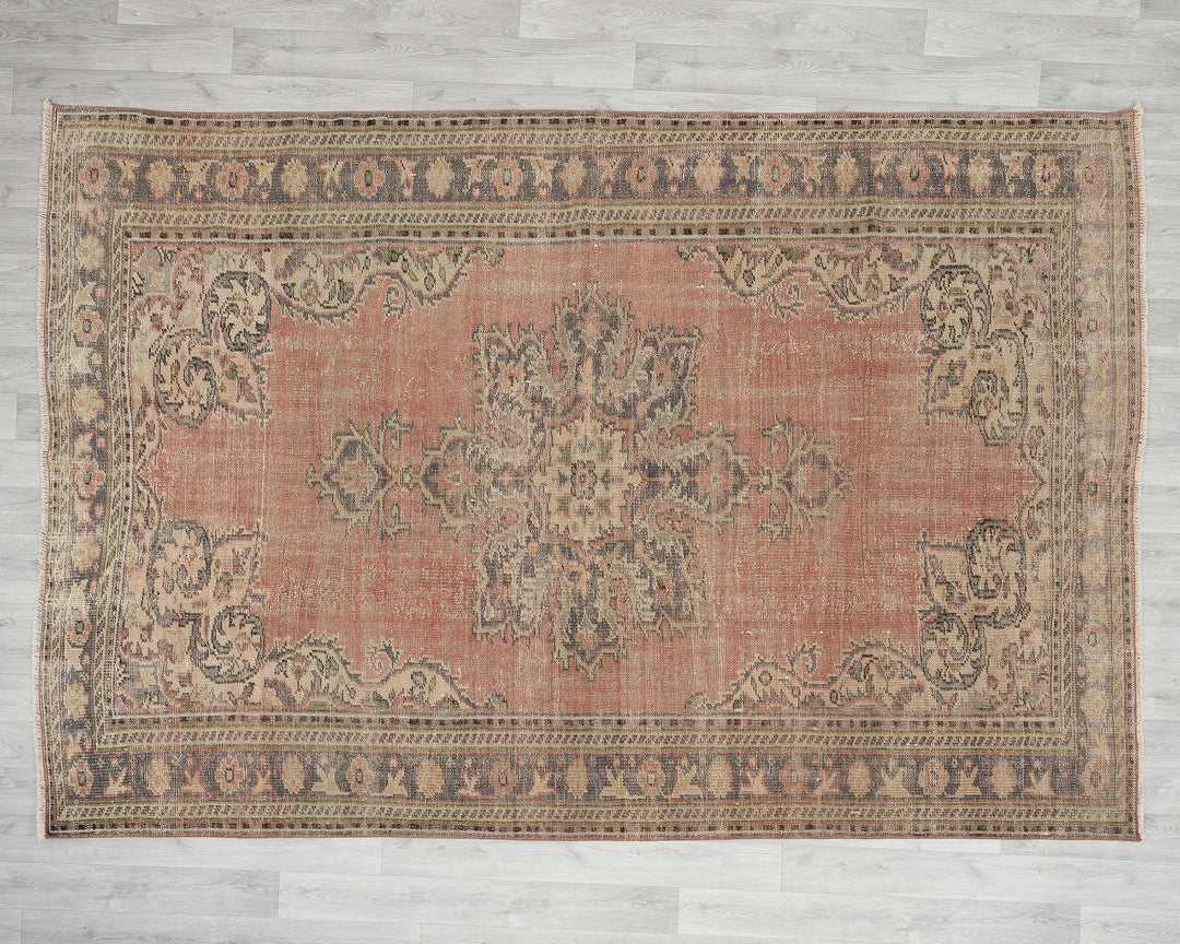Multicolor Turkish Oushak Rug 6' 5" x 9' Hand-Knotted | No. VR10227