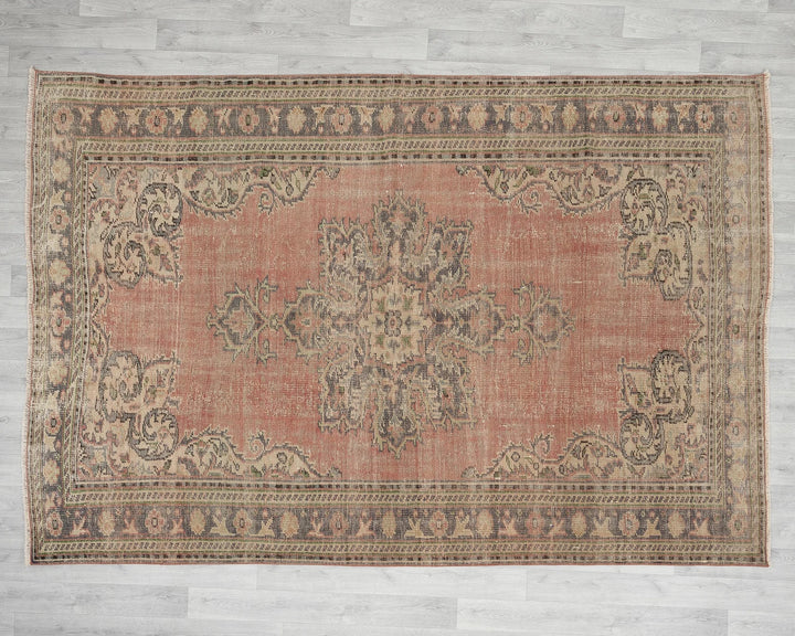 Multicolor Turkish Oushak Rug 6' 5" x 9' Hand-Knotted | No. VR10227