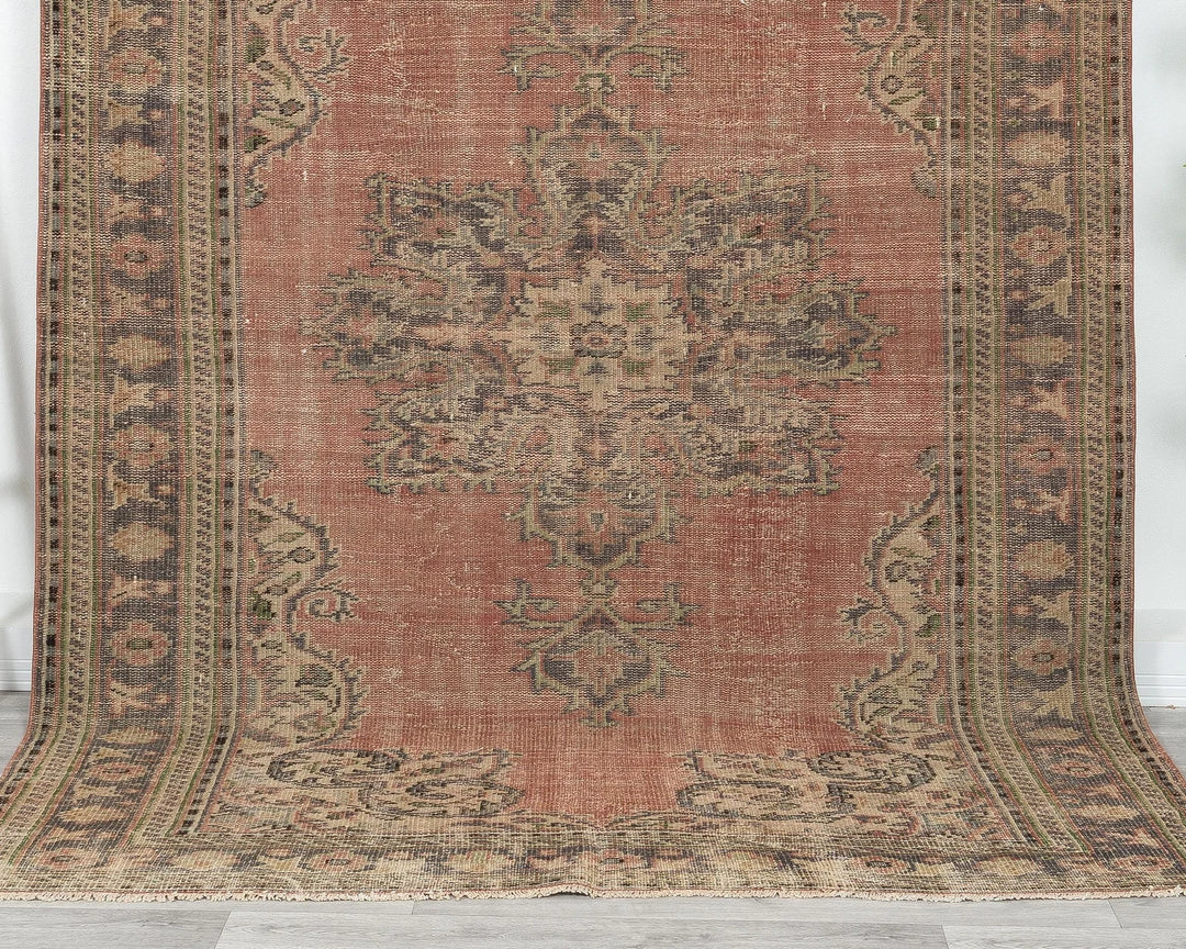 Multicolor Turkish Oushak Rug 6' 5" x 9' Hand-Knotted | No. VR10227